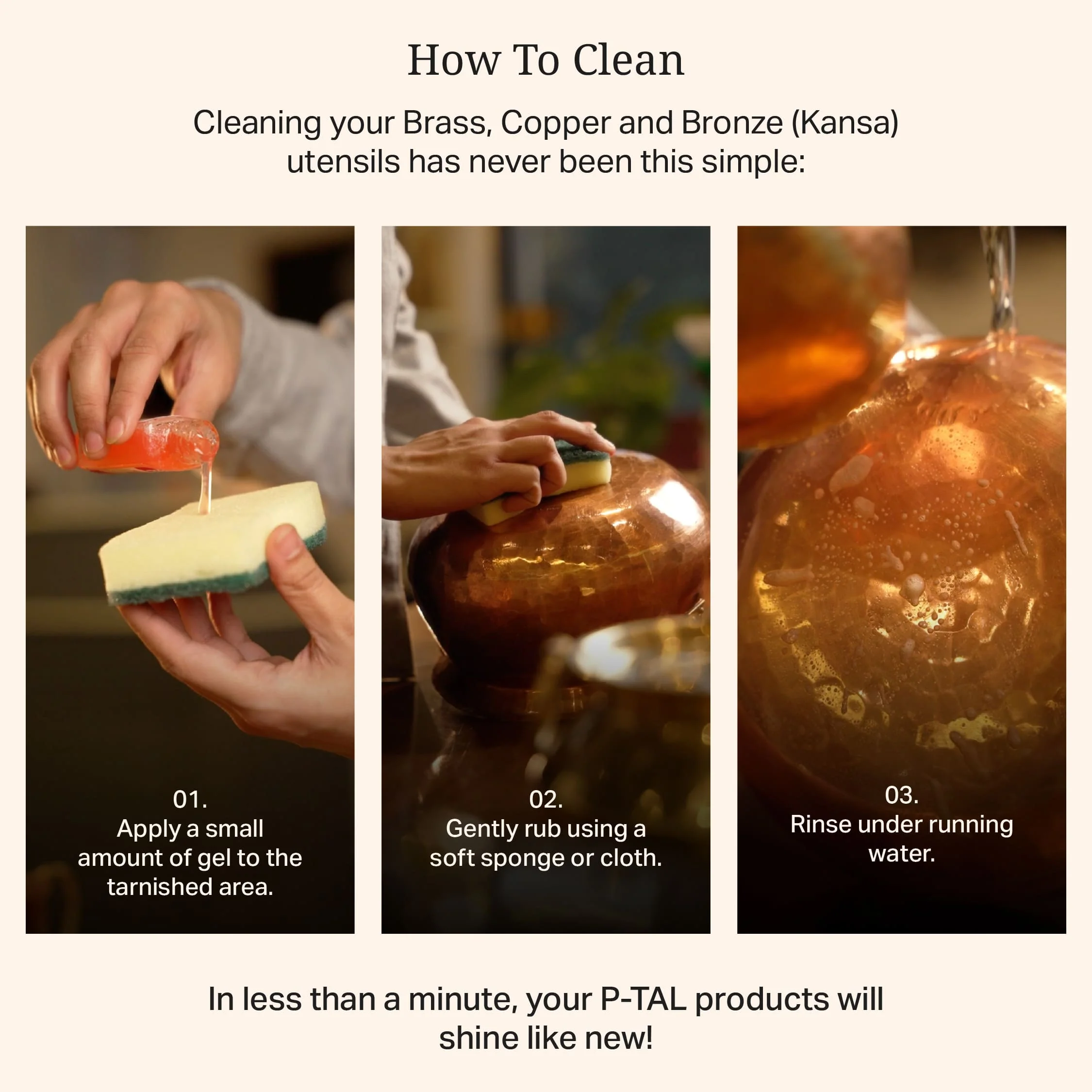 Copper & Brass cleaner 10 Fl Oz | Non Toxic Tarnish Remover Gel | Plant Based and Eco-Friendly Metal Cleaner - Image 11